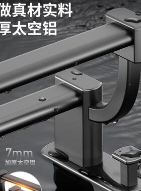 太铝毛巾架单杆免孔打F97HM59J浴室毛巾杆空卫生间壁挂式双浴杆巾