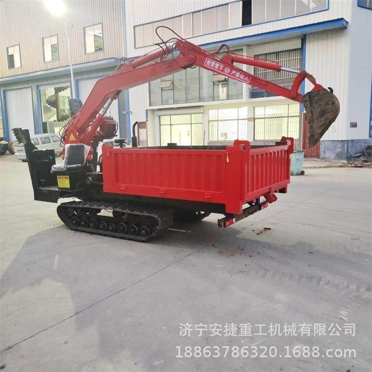 全地形带随车挖机排水修建履渠带随车挖8t翻斗自履卸履带运QGL输