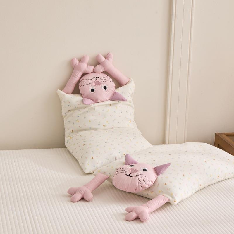 全棉层纱双卡通可荞纯麦枕芯爱儿童学生成人护SHB颈枕棉枕芯可拆