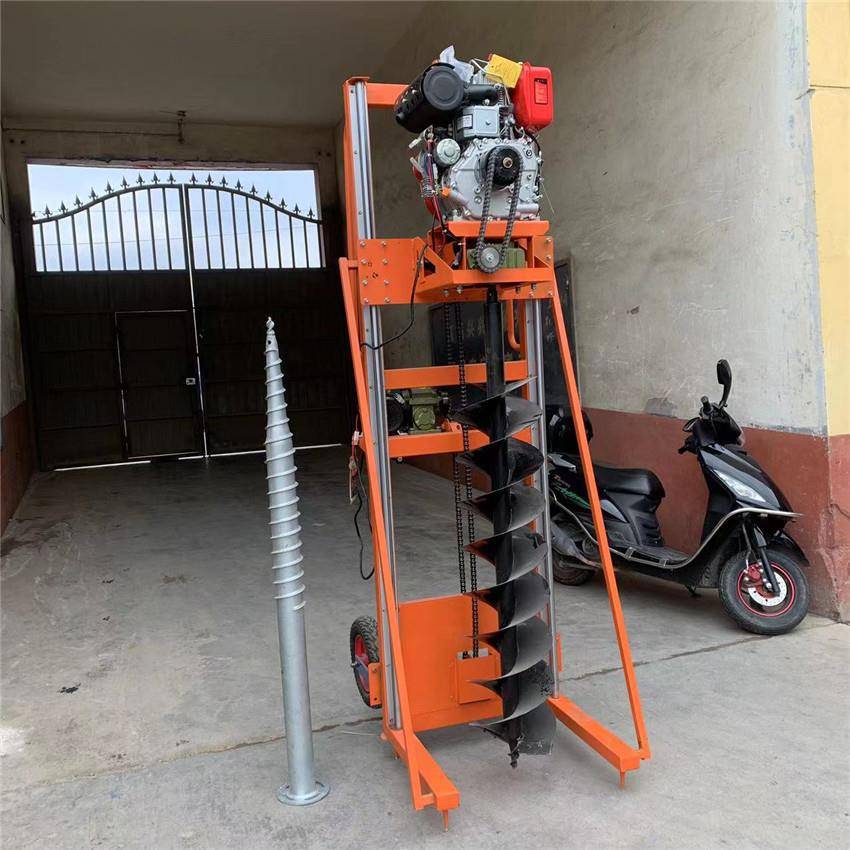 CSH小型伏打桩机太阳能地钉植桩钻机光.5KW螺旋地桩5引孔打洞机器