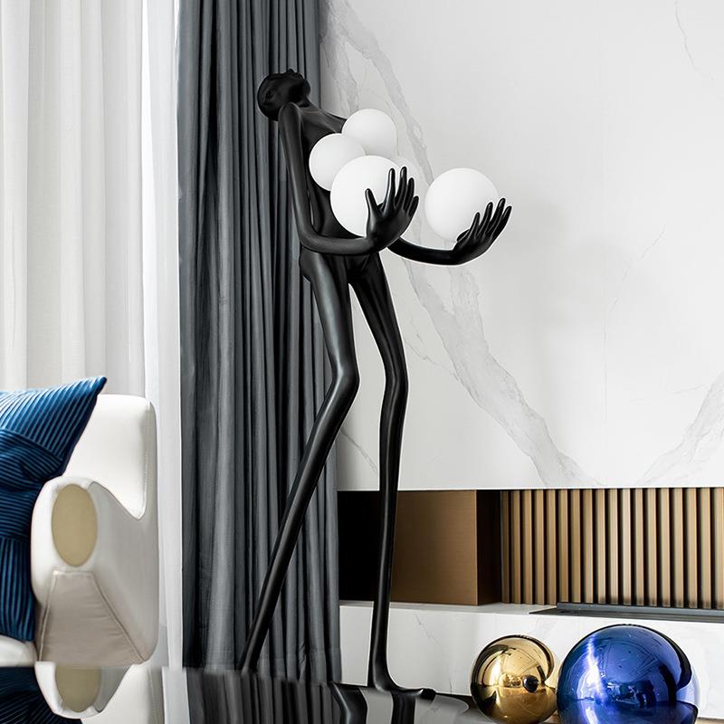 抱现代抽象艺术地球人物雕塑酒店大堂售楼YLE处客厅落装饰摆创意