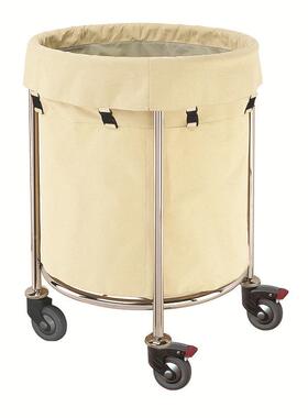 C-63店洗衣店公寓形大号圆不锈钢架黄色布袋布KUH草框车脏酒衣车