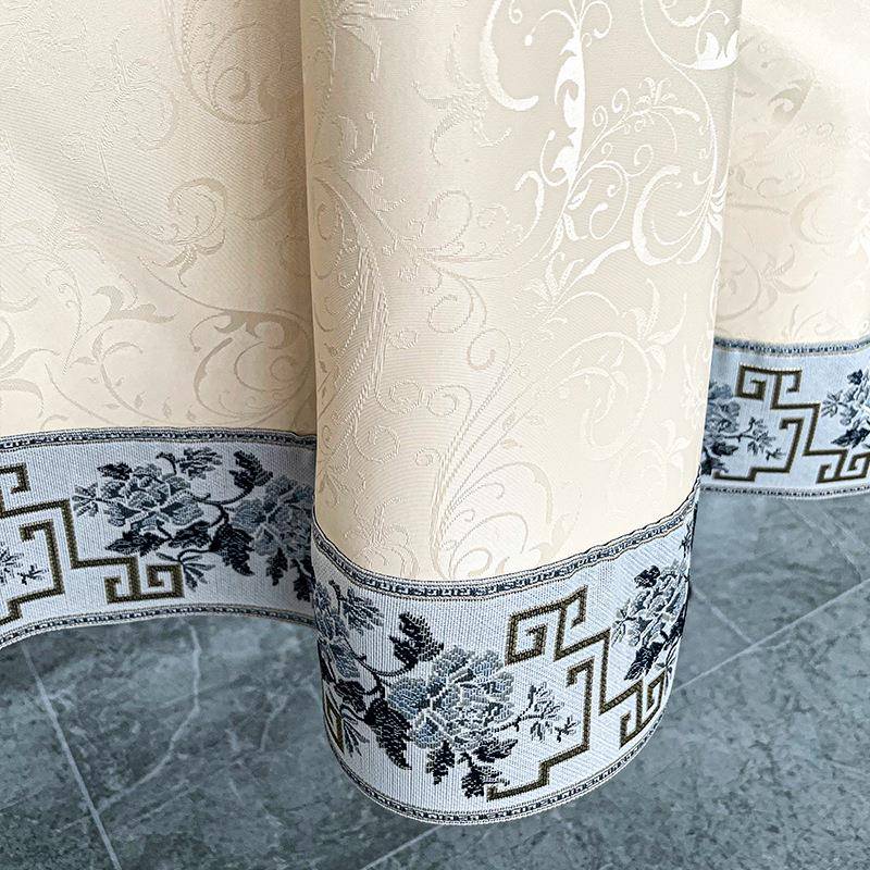 PU新店中式防水油餐厅餐免洗耐高温台布酒防FUG防尘家用圆形桌布