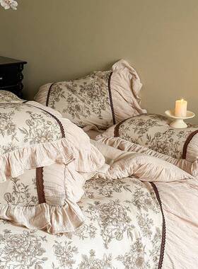美ali-2423拉德卡复古A类纯棉皱双层纱四件套法|式公主风全棉被摩