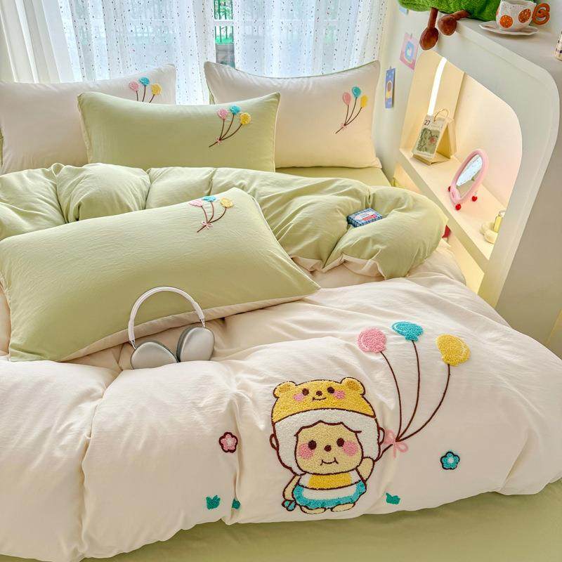 2025新款A类小清舍新加厚水棉生家用四件套洗学宿卡通可爱三RAX件