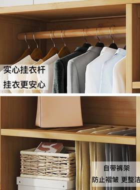 简易布帘衣柜家用卧室出防尘木收租纳无门衣橱结实实耐用大房OLV