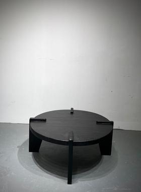 实板碳化桌板定制圆餐黑色桌面台面白蜡木半板桌茶木桌F77T7T6S桌