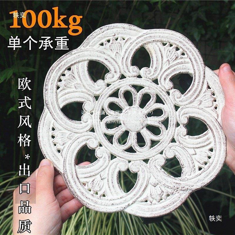 可阳室外外铸FTY铁花d盆底盘托盘带轮户花园台铁艺移动花托花架花