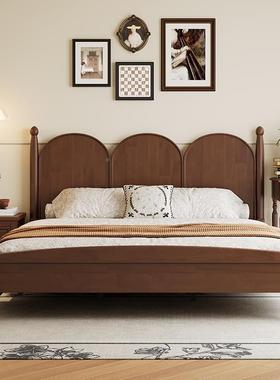 法式古卧中古风全实木床雕花胡桃色中古风轻复奢主床婚床ZBA主公