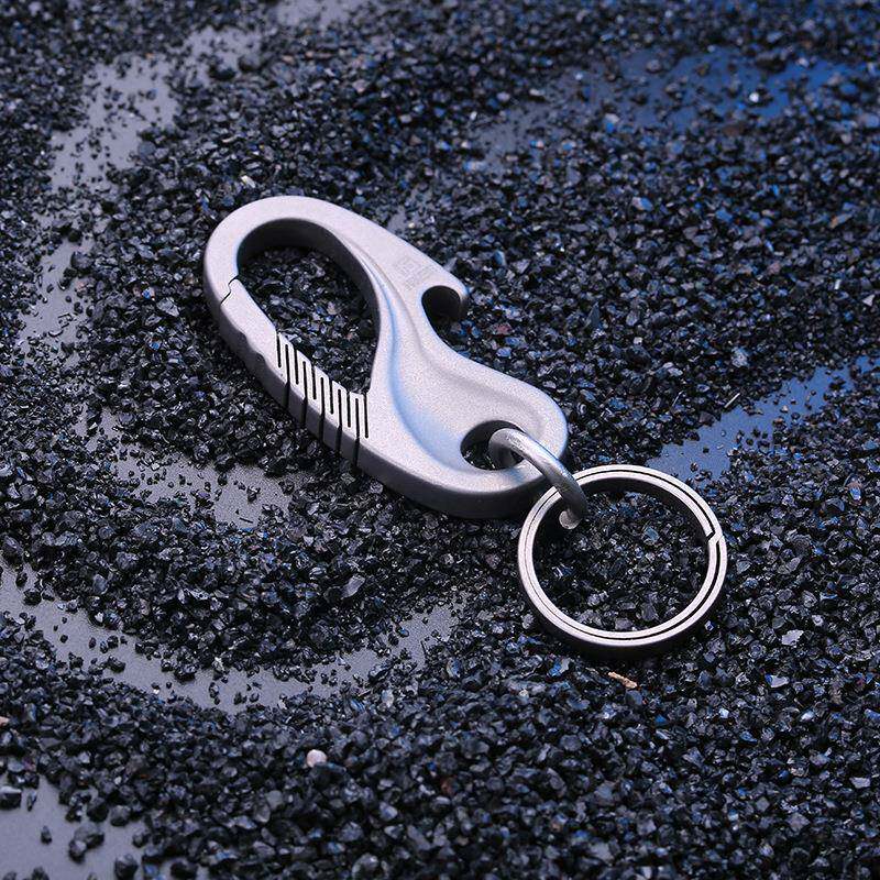 fegve合金汽车钥匙扣男腰挂意件钛钥士匙链圈环个性创不TI031锈钢
