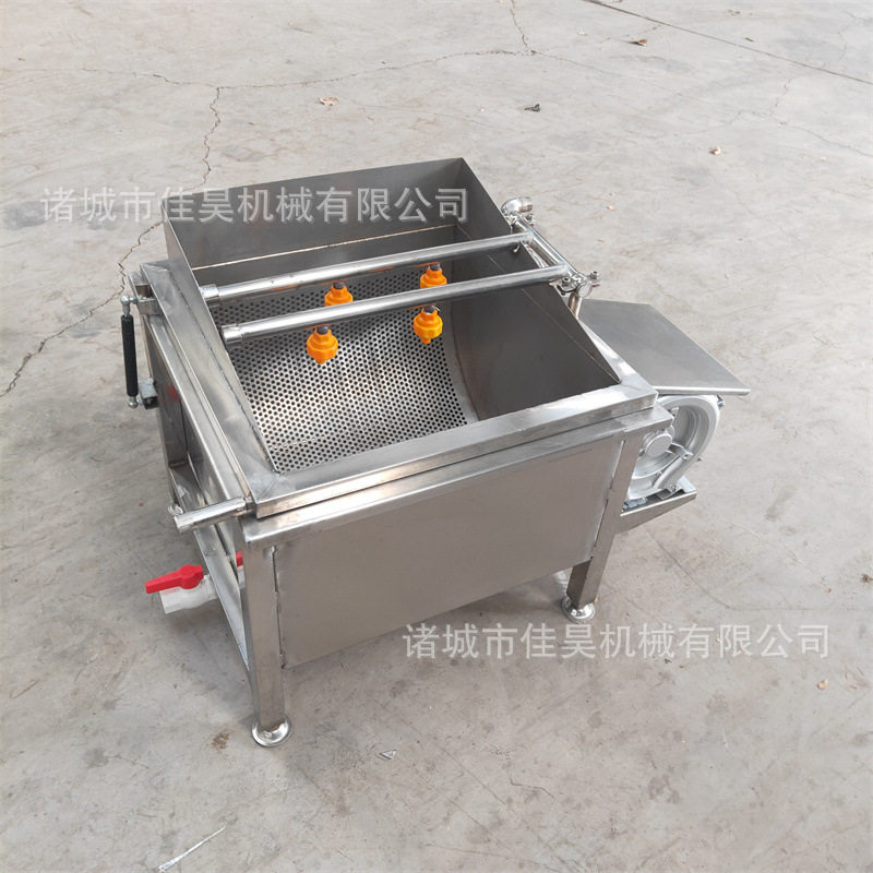 商用小型高压喷淋气泡果蔬清洗机手动翻筐食堂气泡洗菜机设备