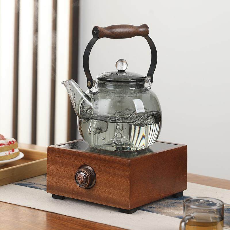 星空玻璃茶壶汽喷蒸淋式蒸煮一体LEA烧煮防茶器电陶炉专用水壶耐