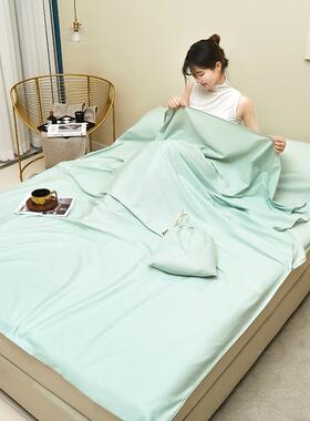 酒隔脏旅行酒店睡袋全棉行睡袋旅四件套游床单被套出住宾差馆睡宝