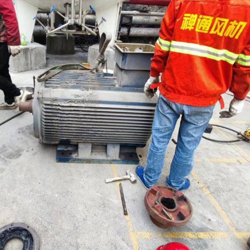离心叶666风机维修更主机壳加固拆装轴风机改造节能轮平衡换轴承