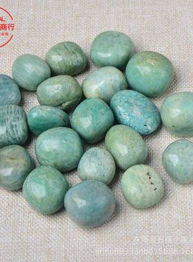 天河石石滚石CUQ石打磨缸石花原盆造景儿童淘矿宝鱼石