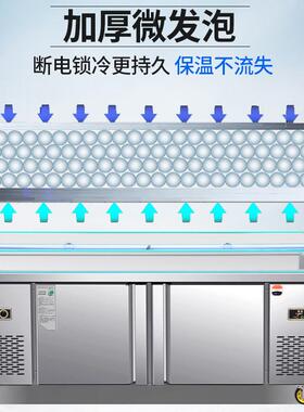 鲜冰台藏展示柜菜商用海D002超市不锈冷钢冰鲜台卧式点柜冷冻柜保