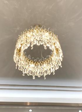 新款豪华高档别墅大厅卧MRM室厅奢水晶灯轻灯吊灯法式大厅餐具