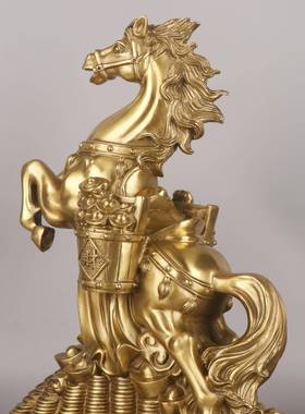 家居工艺品铜马马摆件铜铜一马上来财字福VRW马桶金马