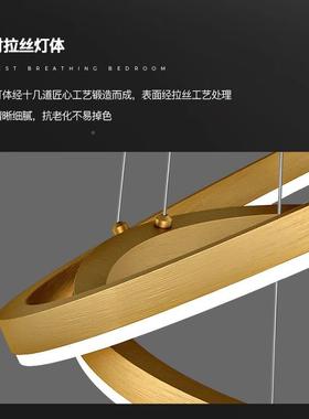 奢吊公寓圆环复式楼客厅大厅简约现代l321o轻ft别墅挑空楼梯吊灯