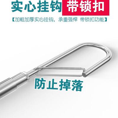 晒被TGJ子铝阳台晾伸衣免孔即挂打式合金缩晾衣杆防盗网挂衣