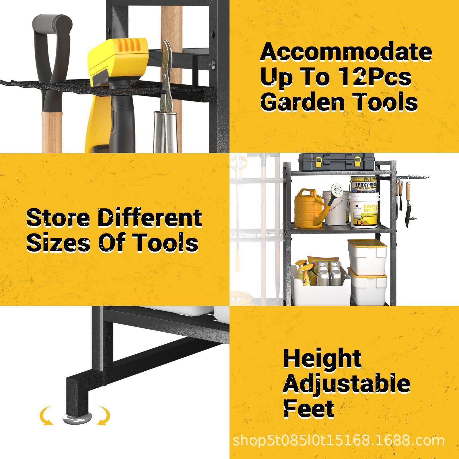 花园工具架院庭纳清洁扫把收铲架庭院工具子置物架车库整理架,收纳整理,书桌收纳置物架,淘宝优惠券,粉丝福利购,淘宝优惠卷