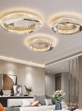 2顶02年新款圆形灯具客吸厅水3068晶灯简约现代灯轻奢灯具卧室5餐