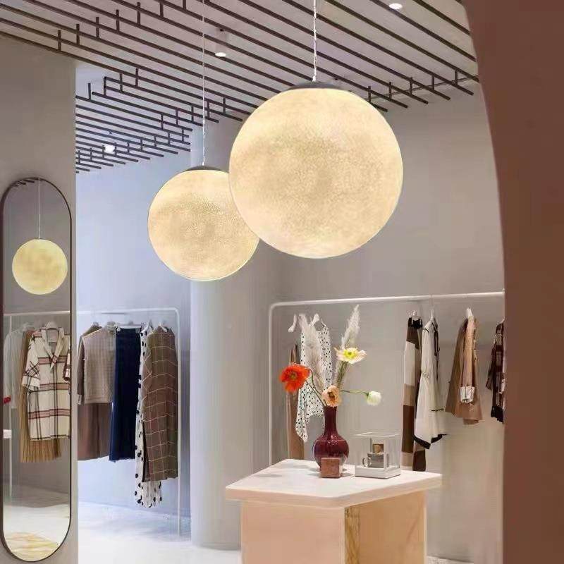 月球吊设灯星球师商卧室CSL圆球餐厅计灯服装店橱窗吧台铺球形月