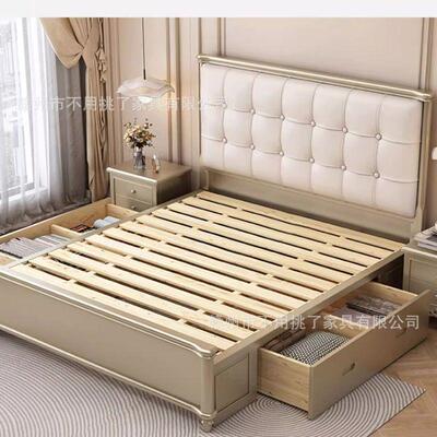 法式床实木双豪床人奢主华欧式别墅高端SGT主卧华美式轻奢公床婚