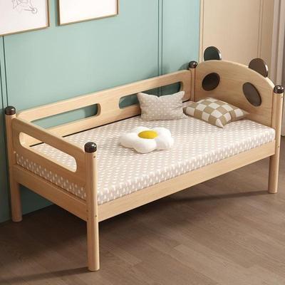橡木婴儿拼接床加宽带护栏孩拼女孩拼接床边床儿男童VAD大床其接