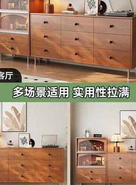 实木斗柜室BWQ抽屉柜卧柜约储物床尾柜客厅靠墙置物柜现代简收纳