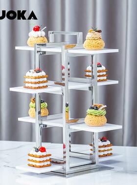 欧式创意层三下午茶点心架果酒店甜品台展架水蛋糕示托盘茶歇ENT