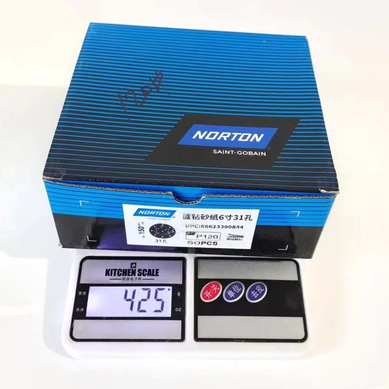 纸蓝钻砂6寸MEV31背绒木工干磨孔砂碟自粘圆盘磨片家具砂纸5打0