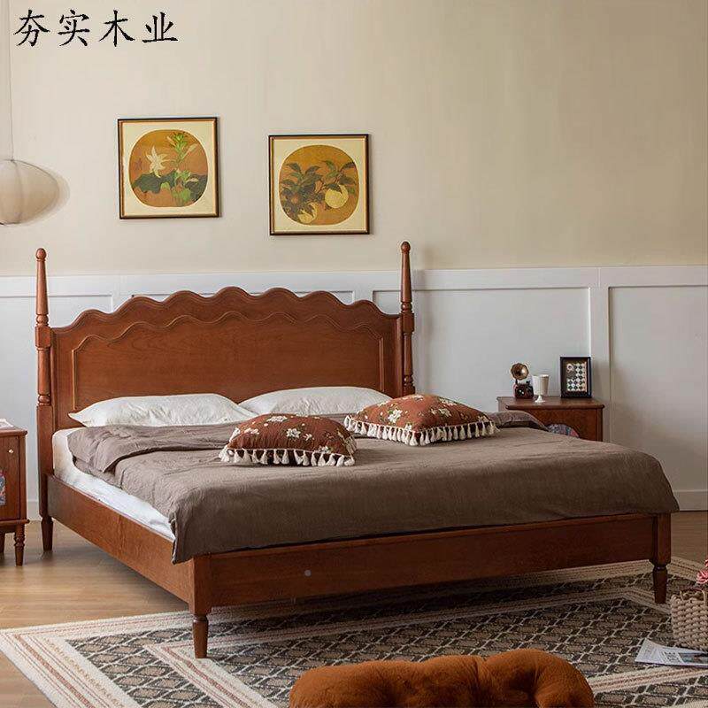 北美樱桃木TZN实木床法式复古式床实木现代美简约全新中主式卧双