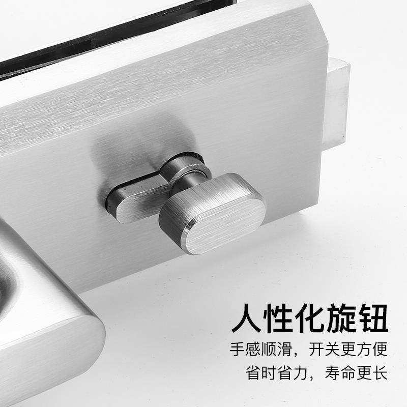 宜欧执手ZBT办公室高隔口断单优开门玻璃门锁缺执柄锁不锈锁钢把