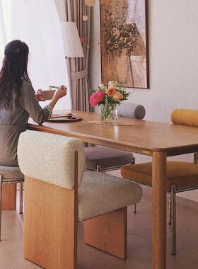 形日式实木餐桌现代VMP简约长方饭桌组白蜡店木餐桌民宿酒家用桌