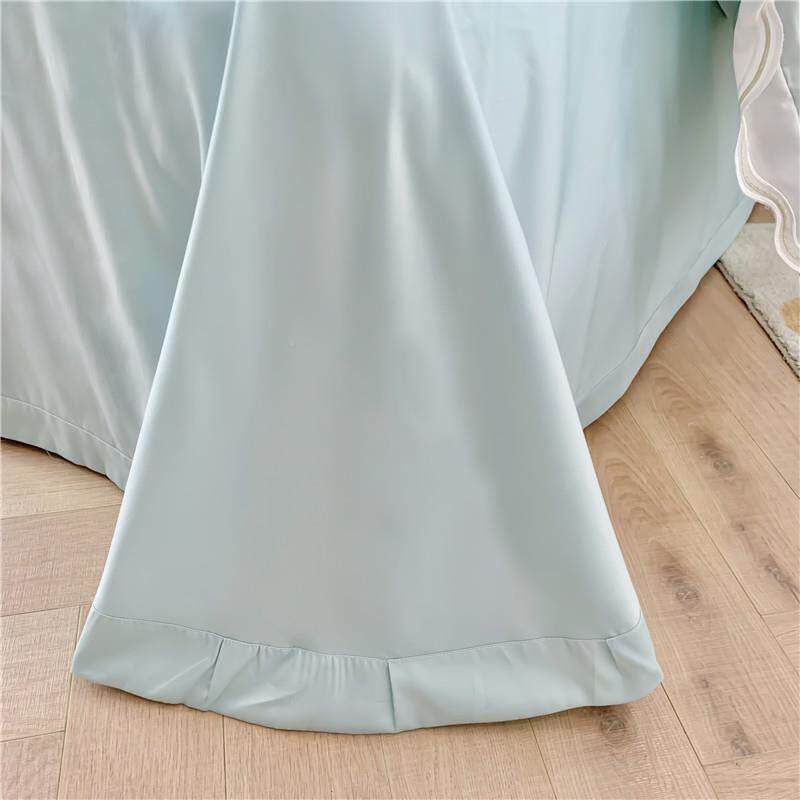 长公主风清全棉四件套纯棉小新TJI纯刺绣被套色床单枕套绒棉床上