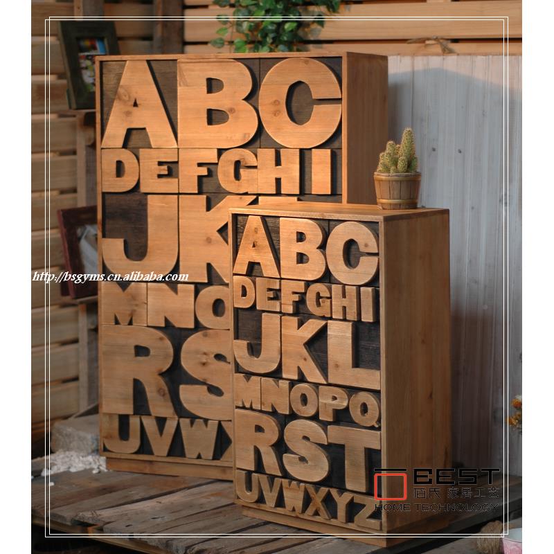 美式家具厂家大式号26字母抽收纳木盒zakka风杂货实收CGR纳柜