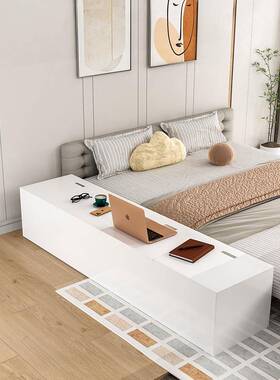 7实木床柜超缝窄夹柜榻榻米K储F77J9MM6物柜床边柜储尾物柜床头收