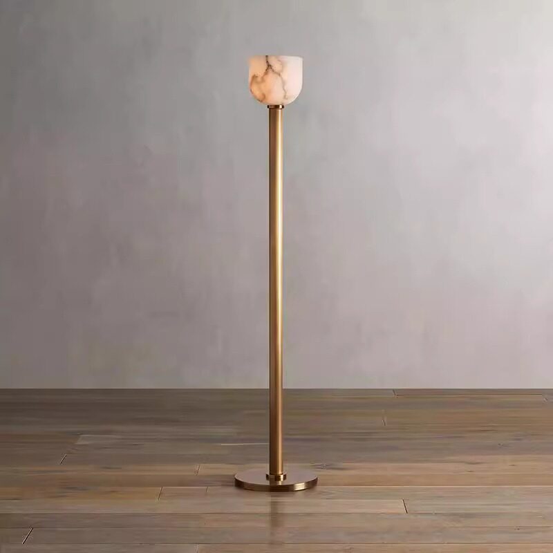 现代简约轻奢大理石布罩落地灯