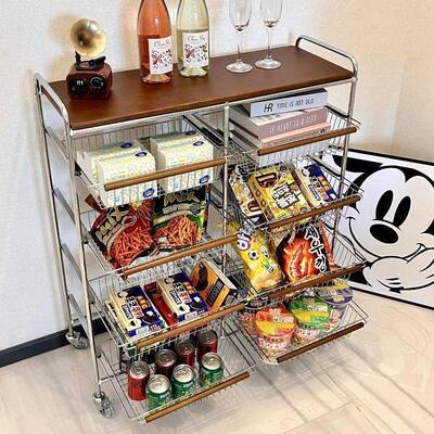 抽屉式纳柜厨ALE3R210房置物架古风小厅车客置收物架移动玩推具收