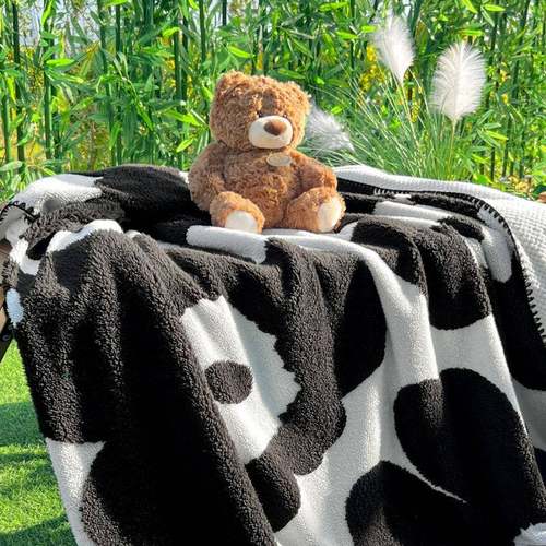 织西川瑚双层日提花毛毯毯加厚冬锦芙双层季珊绒法兰绒毯子沙发盖