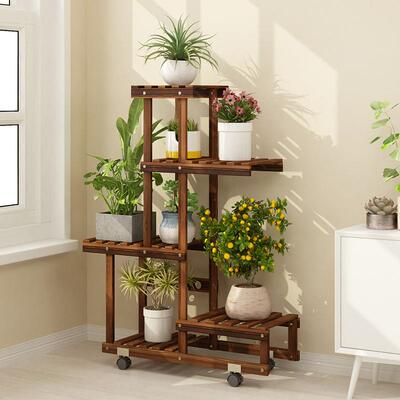 花架子花盆架客厅地式多层室FQU内落绿架阳阶梯式台实木萝多肉置