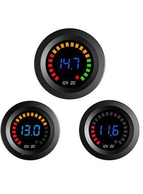 汽摩改装压表仪彩SRK-X16屏电压表汽车车用表新电款直流数防显水