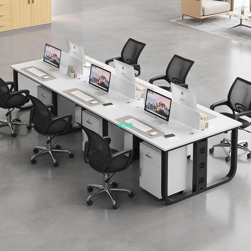 屏现JMH10254代约办公桌员工位办简公室四人位46人风卡座白/色职