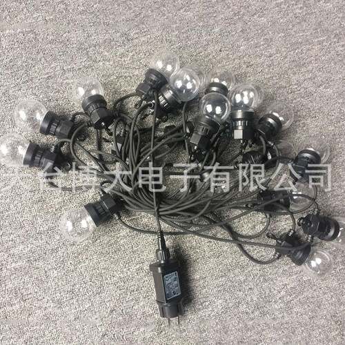 跨境头爆款G0球5泡灯串10米20可YFS连接户外防水LE灯串D圣诞节日