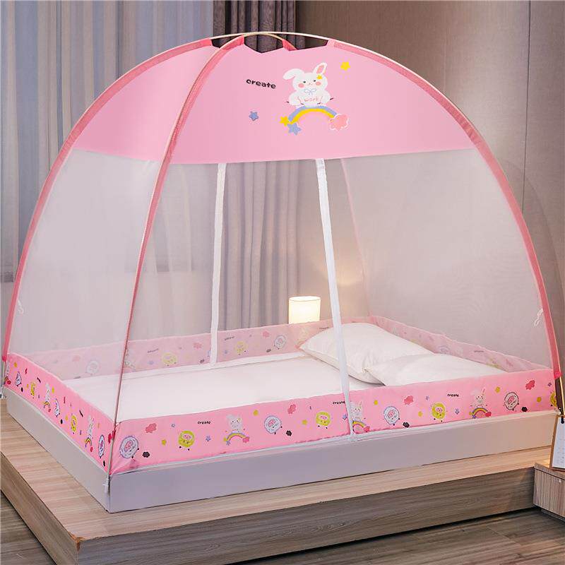 免安装蒙古蚊帐家用双人床童防包摔可折叠式单收人加儿KLJLK213厚