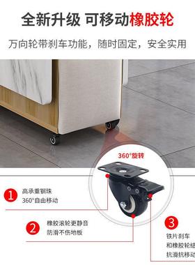 折餐桌小户型家用多能餐功PTM桌餐椅组合租房带轮叠方形吃饭小桌