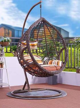 篮藤椅室RIS内家用吊床双人秋千阳台摇椅掉鸟巢吊兰懒吊椅人摇篮