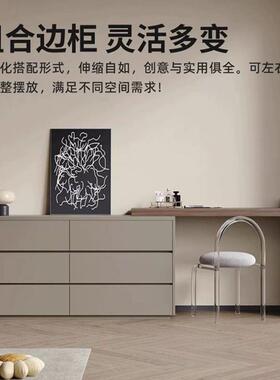 梳妆一台卧现代简约斗柜体灰色梳室妆柜MCI小户型床尾柜可伸化缩