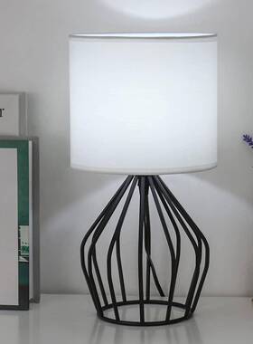 工跨境复古业风铁台灯装饰温馨厅卧室床头台灯艺客布艺99858台灯